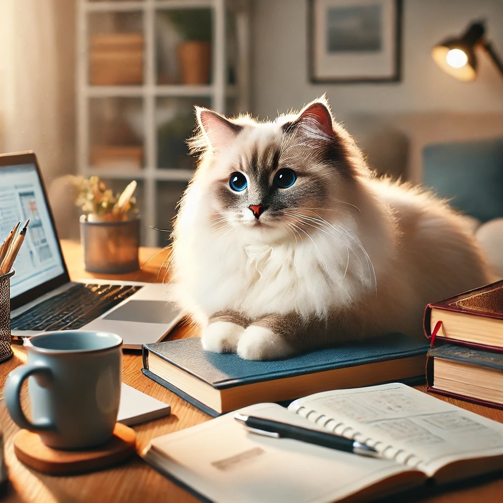 cat studying